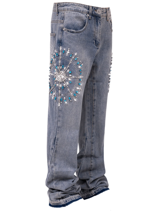 Circle Diamond Denim - Light Stone