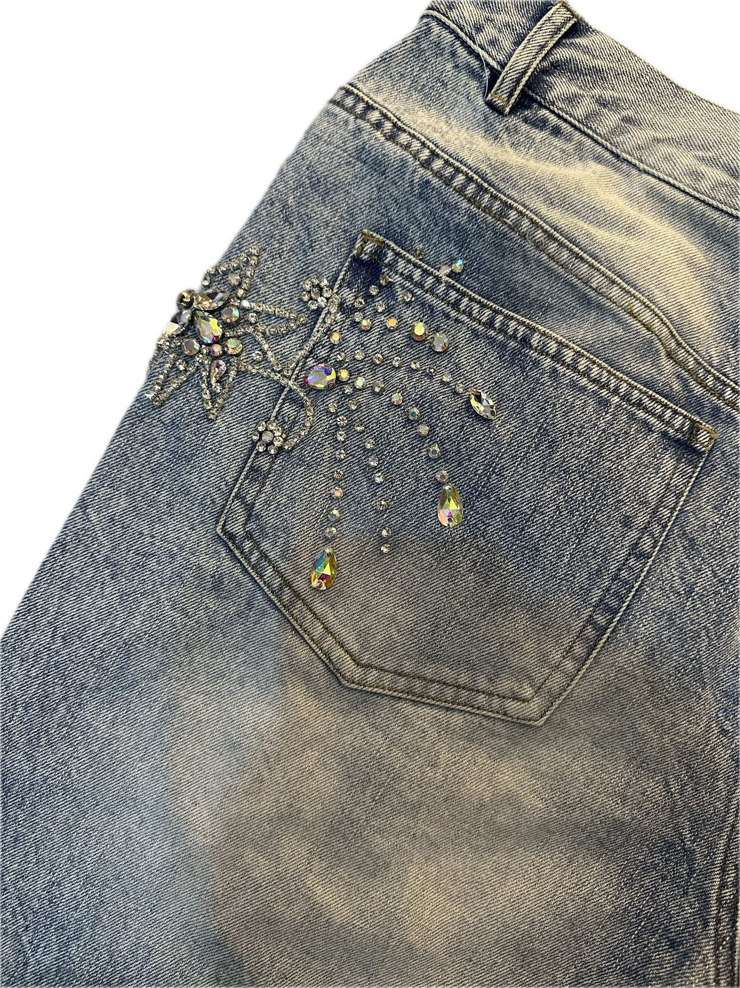 Floral Rhinestone Denim Short