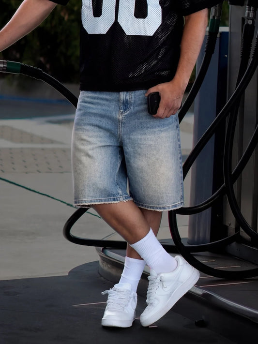 Denim Jorts - Cream Wash