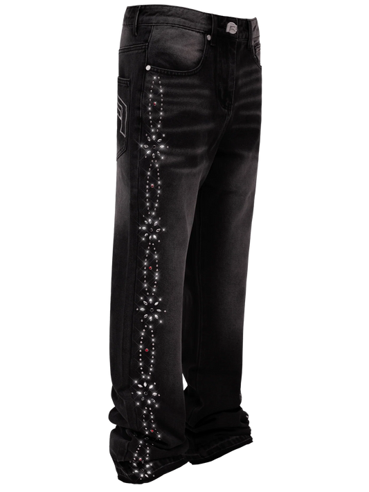 Embellish Pattern Denim - Black