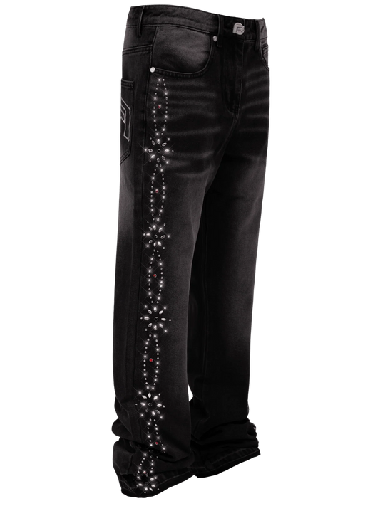 Embellish Pattern Denim - Black