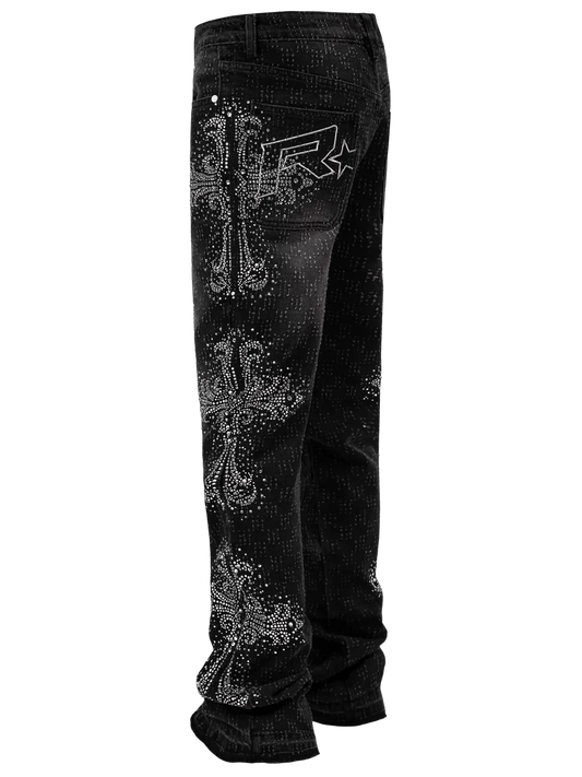 Iced Cross Flare Denim