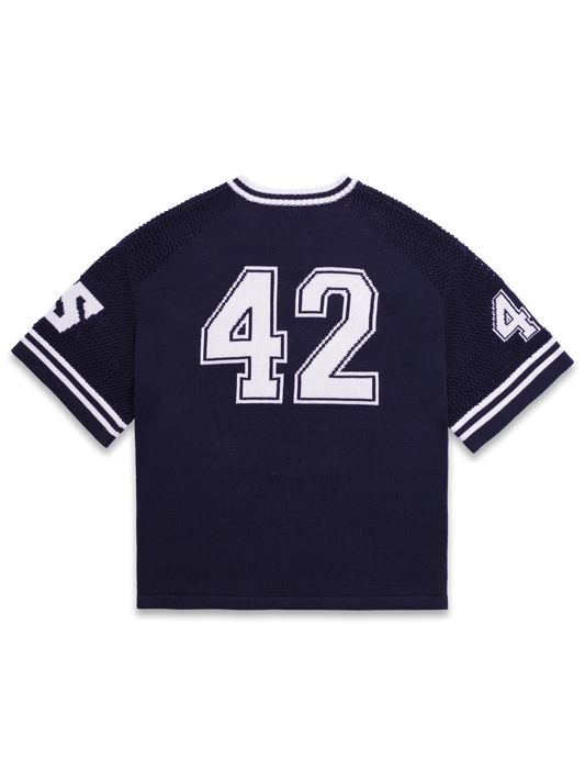 Y2K Knit Hockey Jersey - Navy