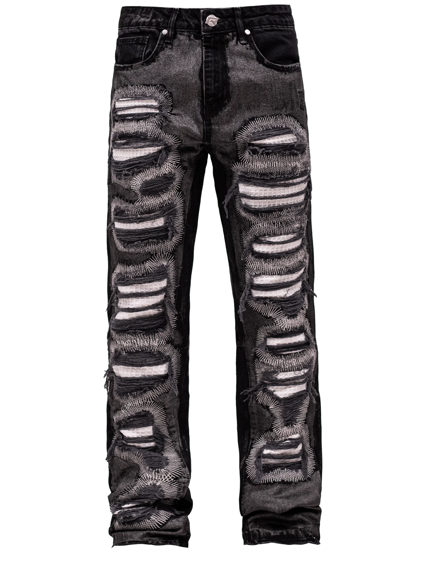 Metallic Flare Denim - Black