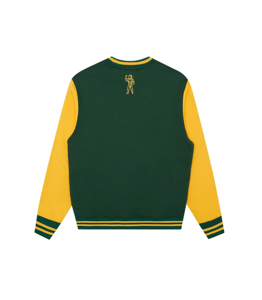 SERIF LOGO COLOURBLOCK CREWNECK - GREEN/YELLOW