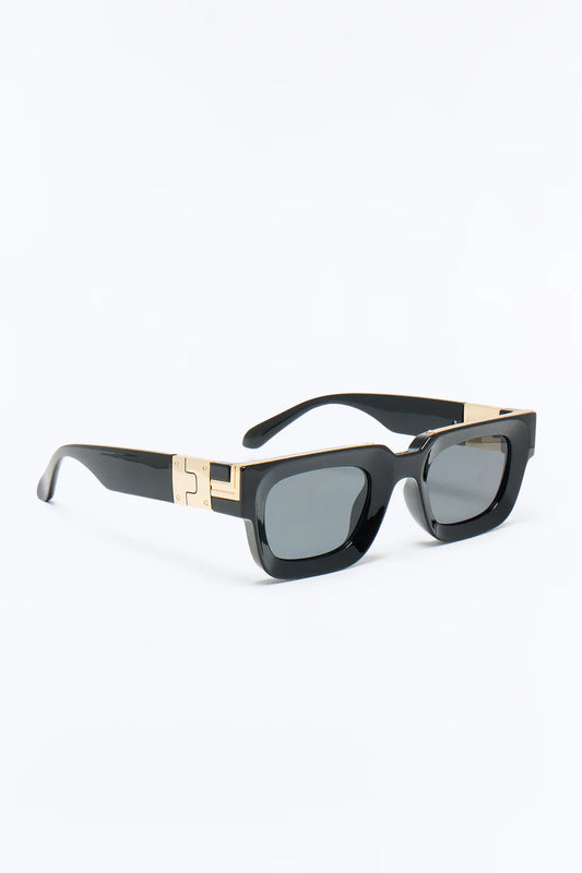 Upper Class Square Sunglasses - Black/Gold
