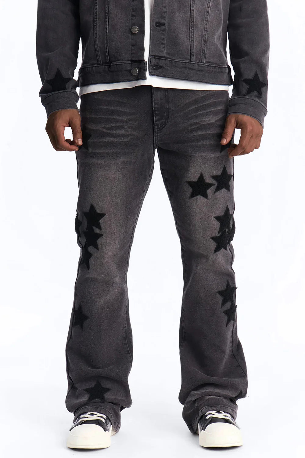Stacked Skinny Flare Stellar Jean - Black Wash