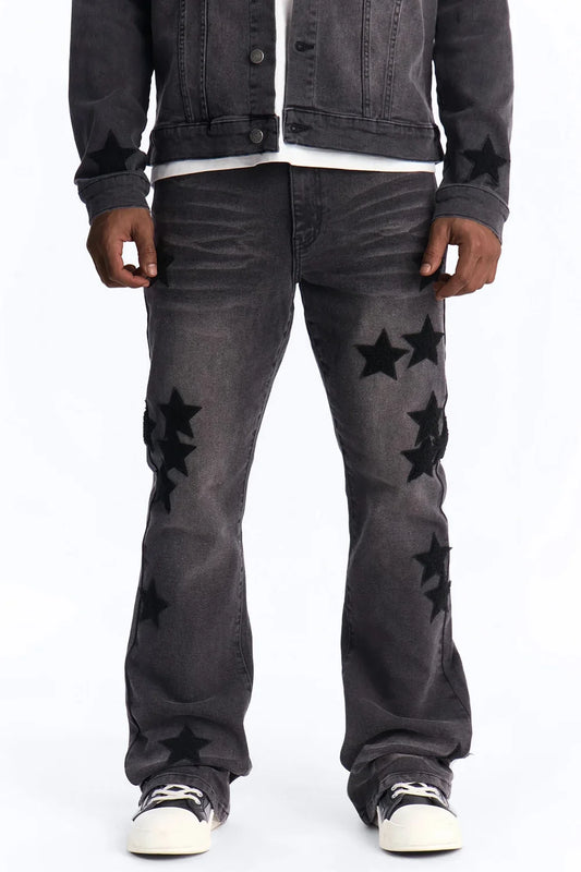 Stacked Skinny Flare Stellar Jean