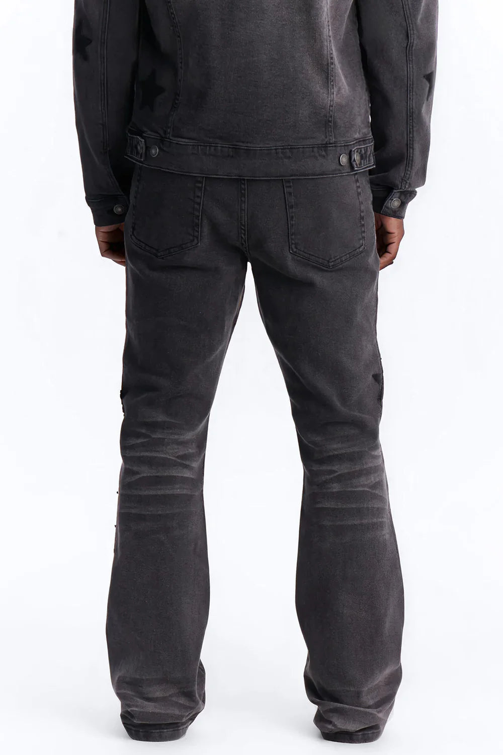 Stacked Skinny Flare Stellar Jean - Black Wash