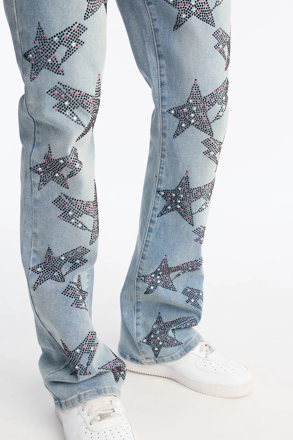 Stacked Skinny Flare Skyfire Jean - Medium Blue Wash