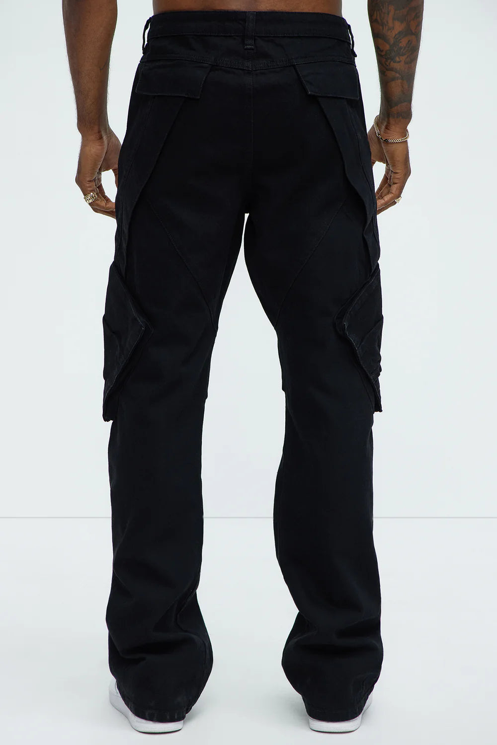 Arlong Paneled Stacked Slim Flare Jeans - Black