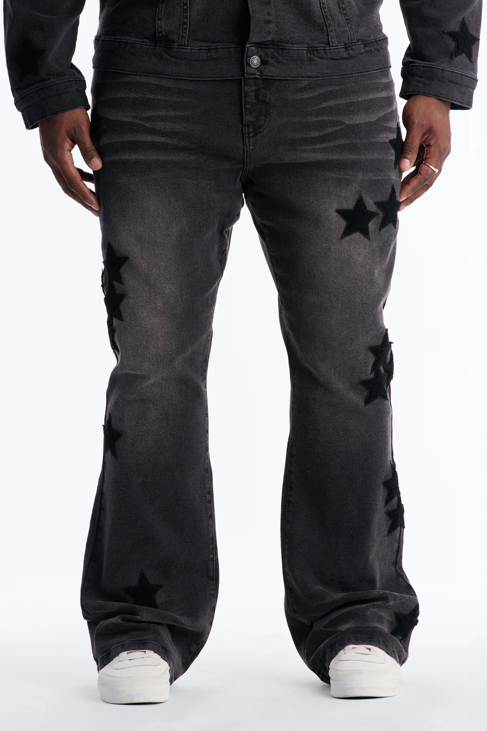 Stacked Skinny Flare Stellar Jean - Black Wash