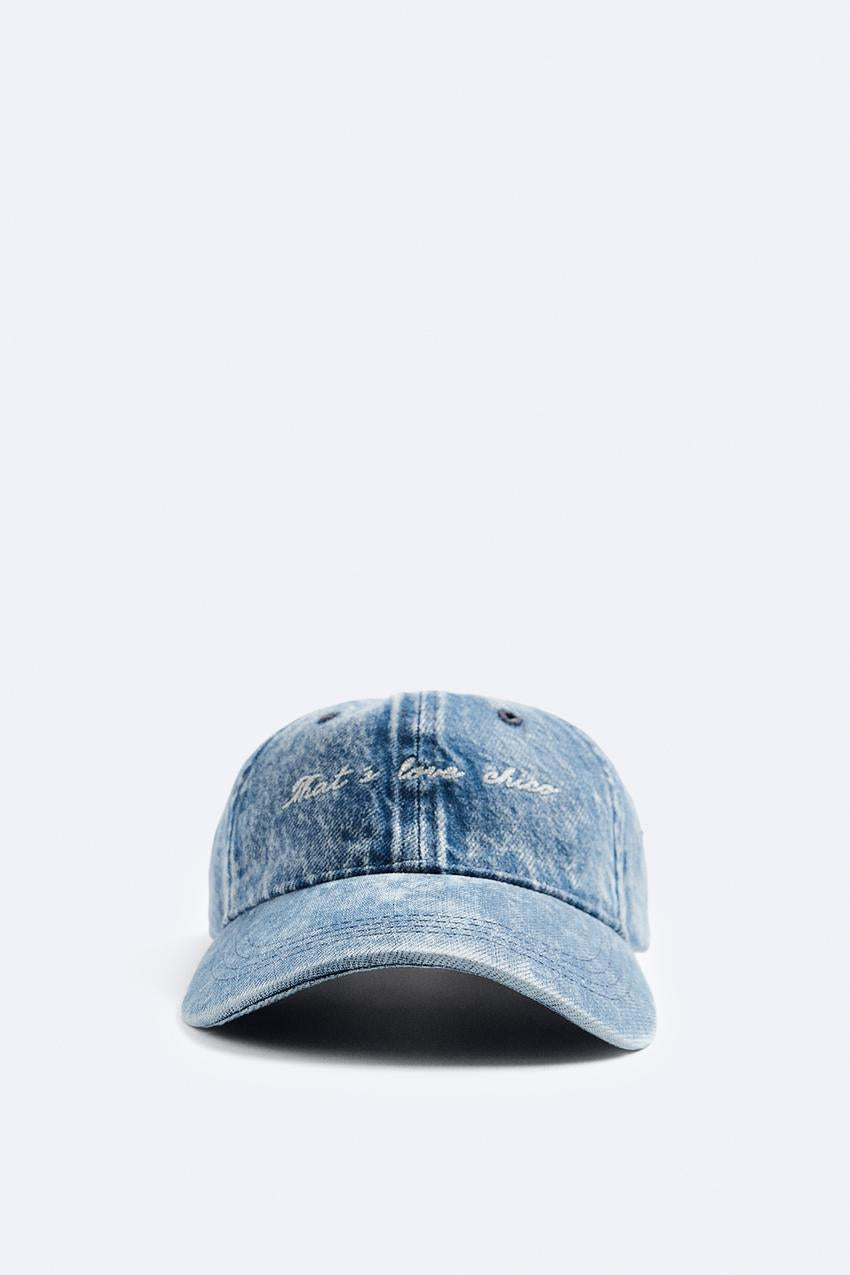 EMBROIDERED DENIM CAP