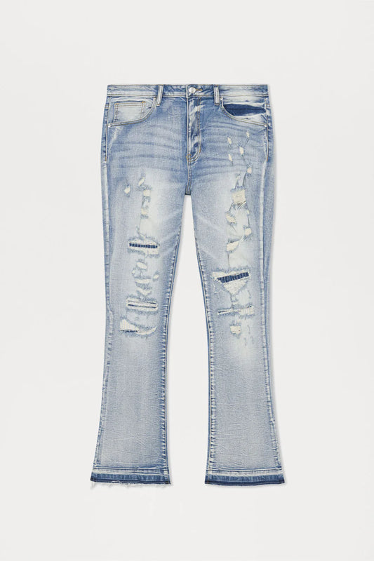 Undercover Slim Stacked Flare Jeans - Medium Blue Wash