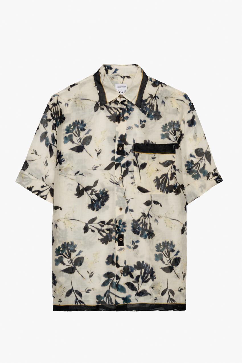 LIMITED EDITION FLORAL PRINT SHIRT - GREY