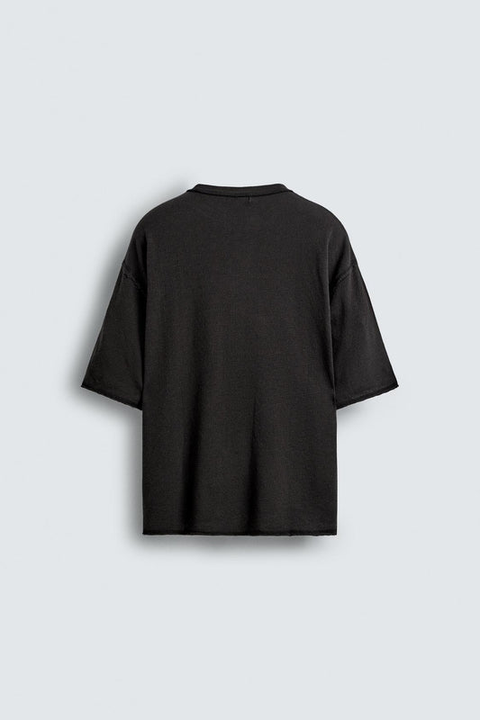 WASHED PRINTED KNIT T-SHIRT