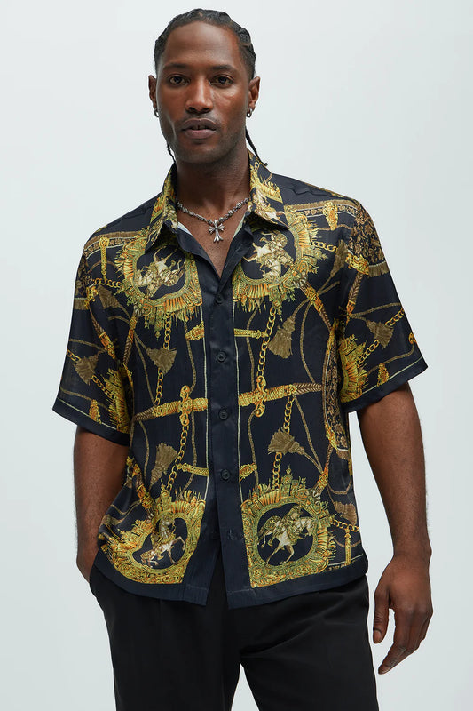 Del Corso Printed Shirt - Black/combo