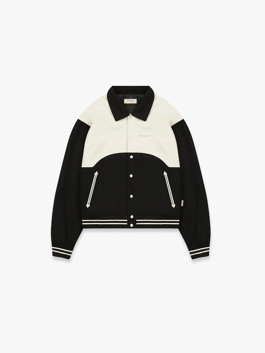 SIGNE VARSITY JACKET - CREAM/BLACK