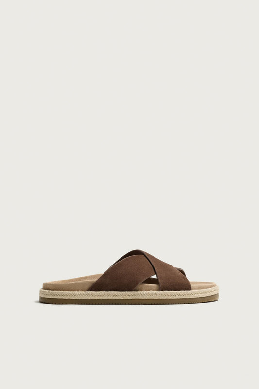 CROSSOVER LEATHER SANDALS