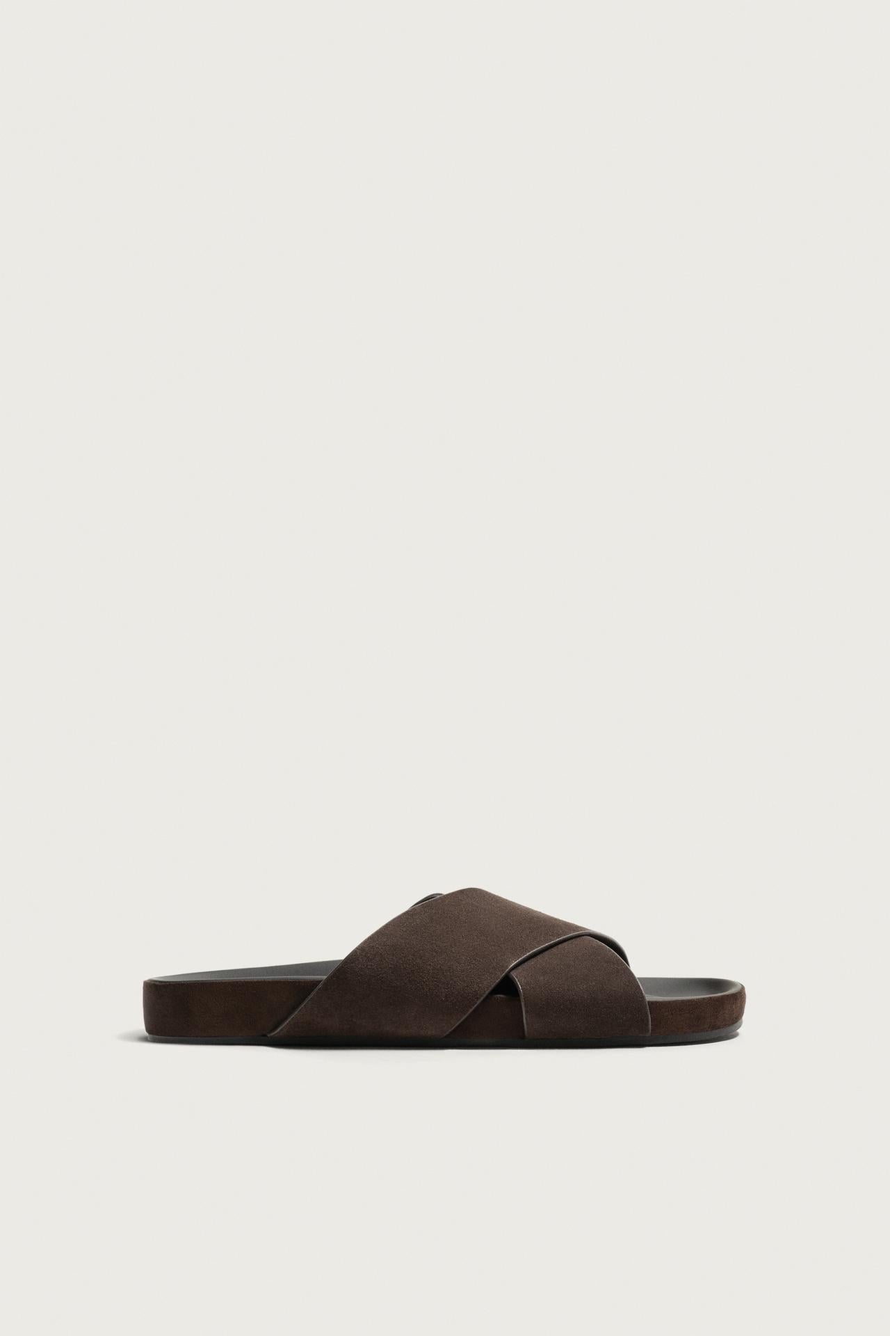 CROSSOVER LEATHER SANDALS