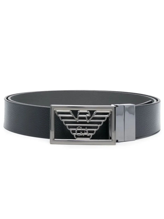 logo-plaque buckle belt