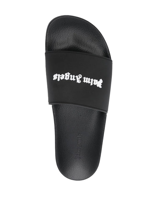 monogram-embossed pool slides