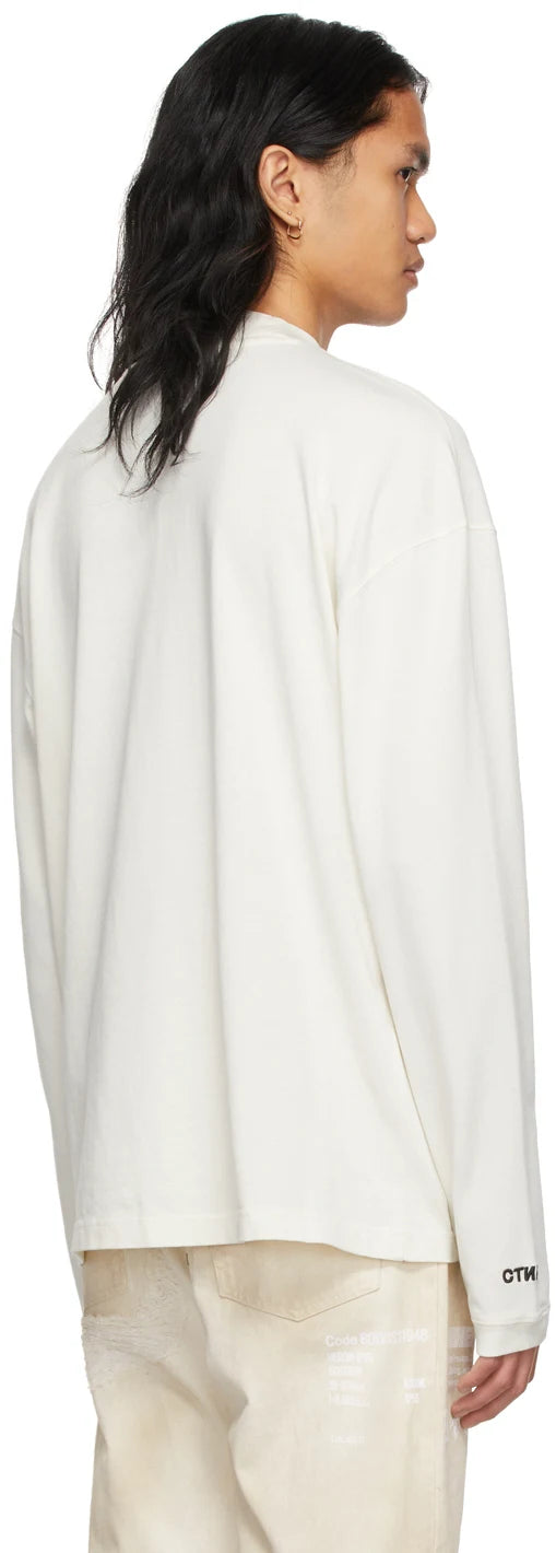 HERON PRESTON White 'Style' Mock Neck Long Sleeve T-Shirt