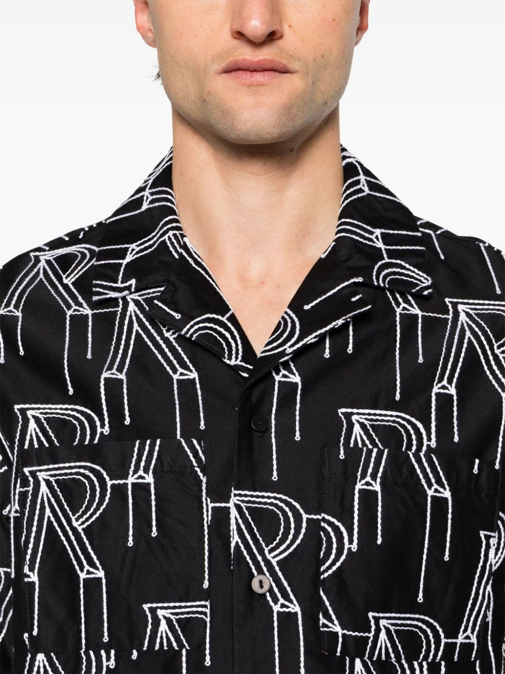 Black Embroidered Initial Shirt