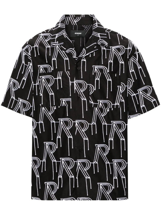 Black Embroidered Initial Shirt