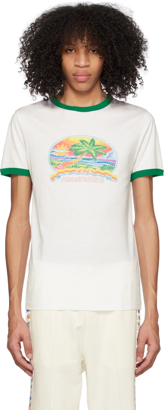 CASABLANCA White 'Casa Phantastica' T-Shirt