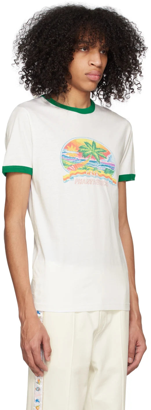 CASABLANCA White 'Casa Phantastica' T-Shirt