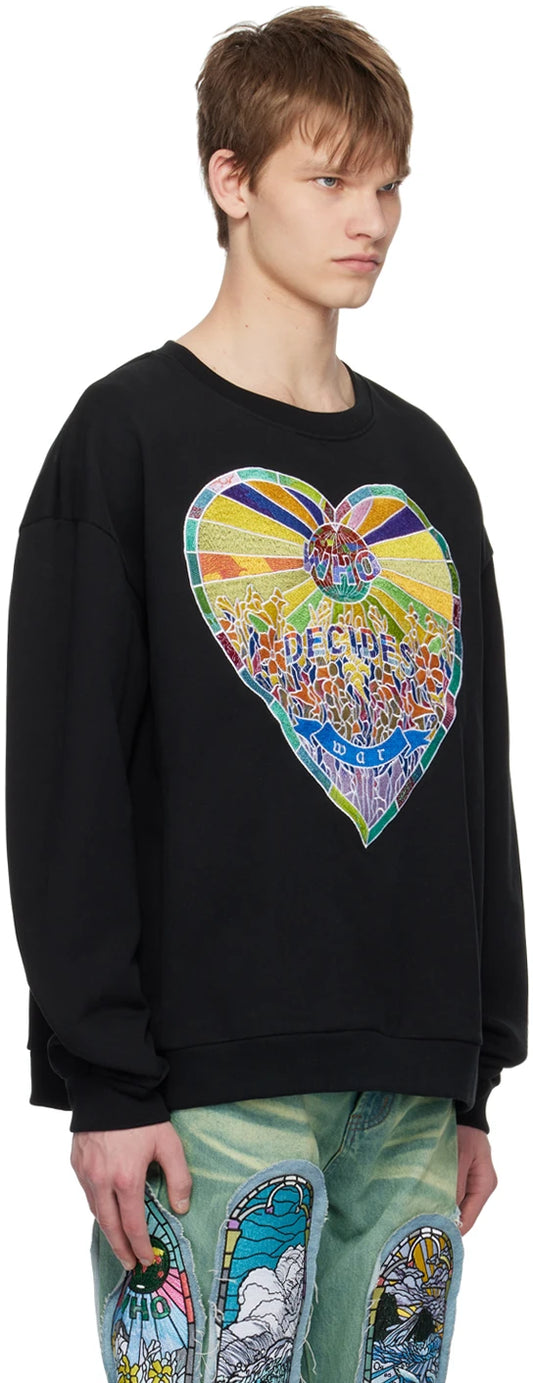 WHO DECIDES WAR Black Endearment Sweatshirt
