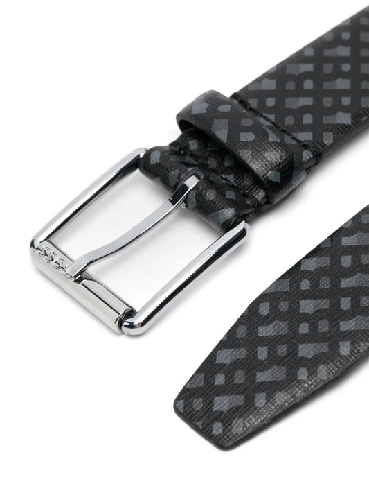 monogram-pattern belt