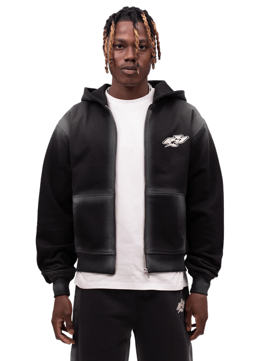 Y2K Zipper Hoodie - Black