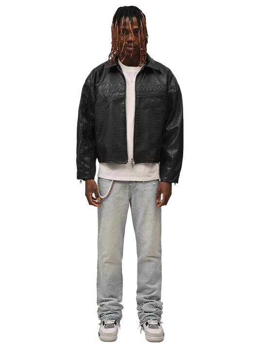 Vintage Leather Jacket - Croc