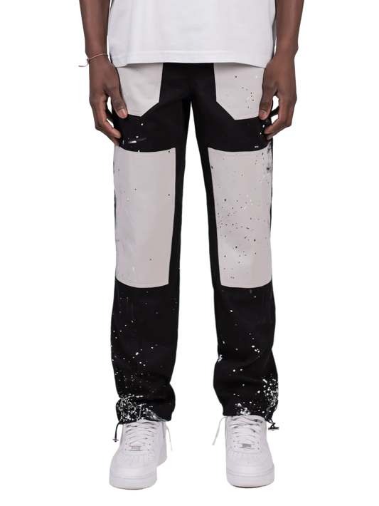 SPLATTER INDUSTRIAL PANTS - BLACK