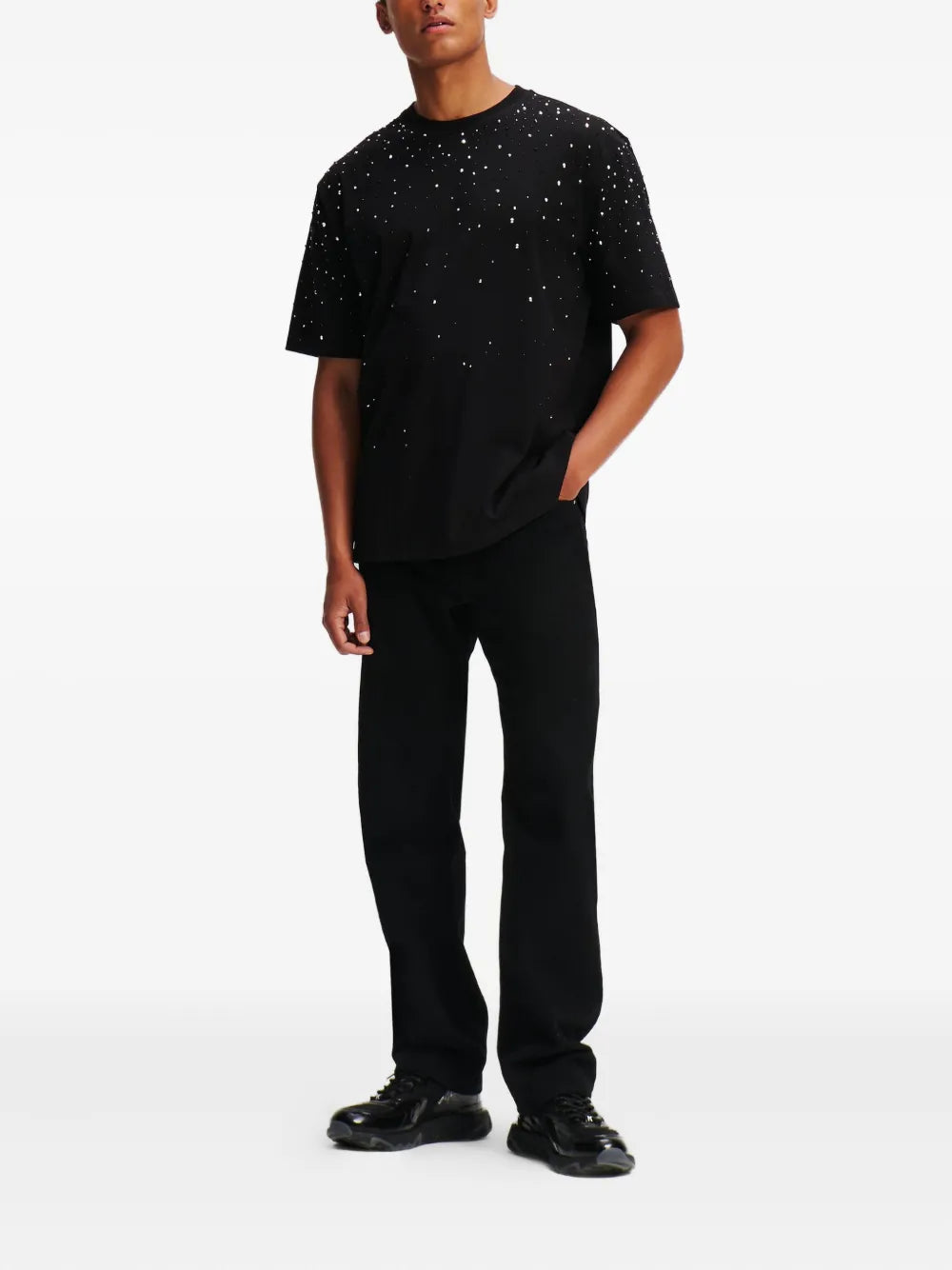 rhinestone-embellished T-shirt