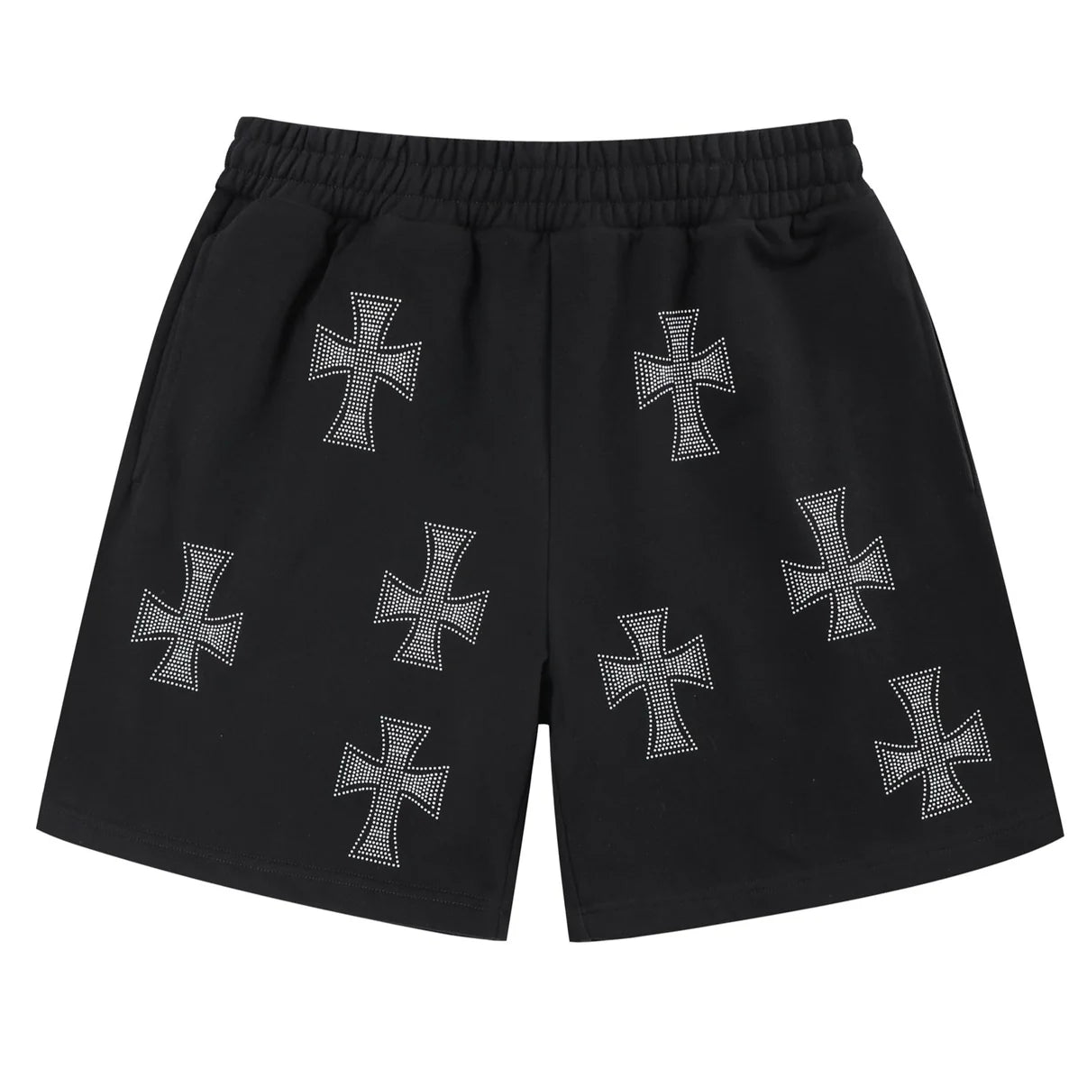 BLACK / WHITE RHINESTONE SHORTS