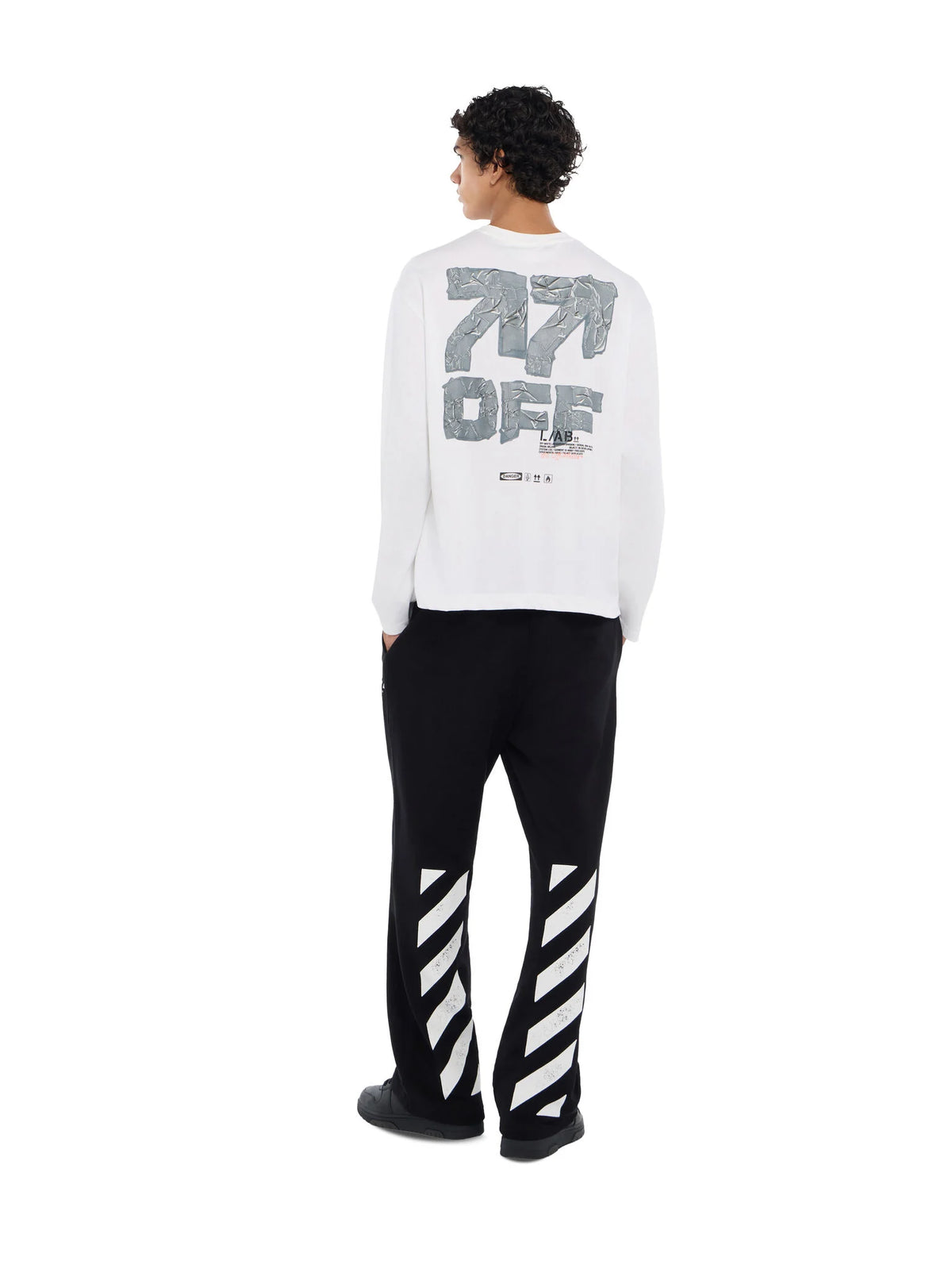 White L/AB Off Active Tape Long-Sleeved T-Shirt