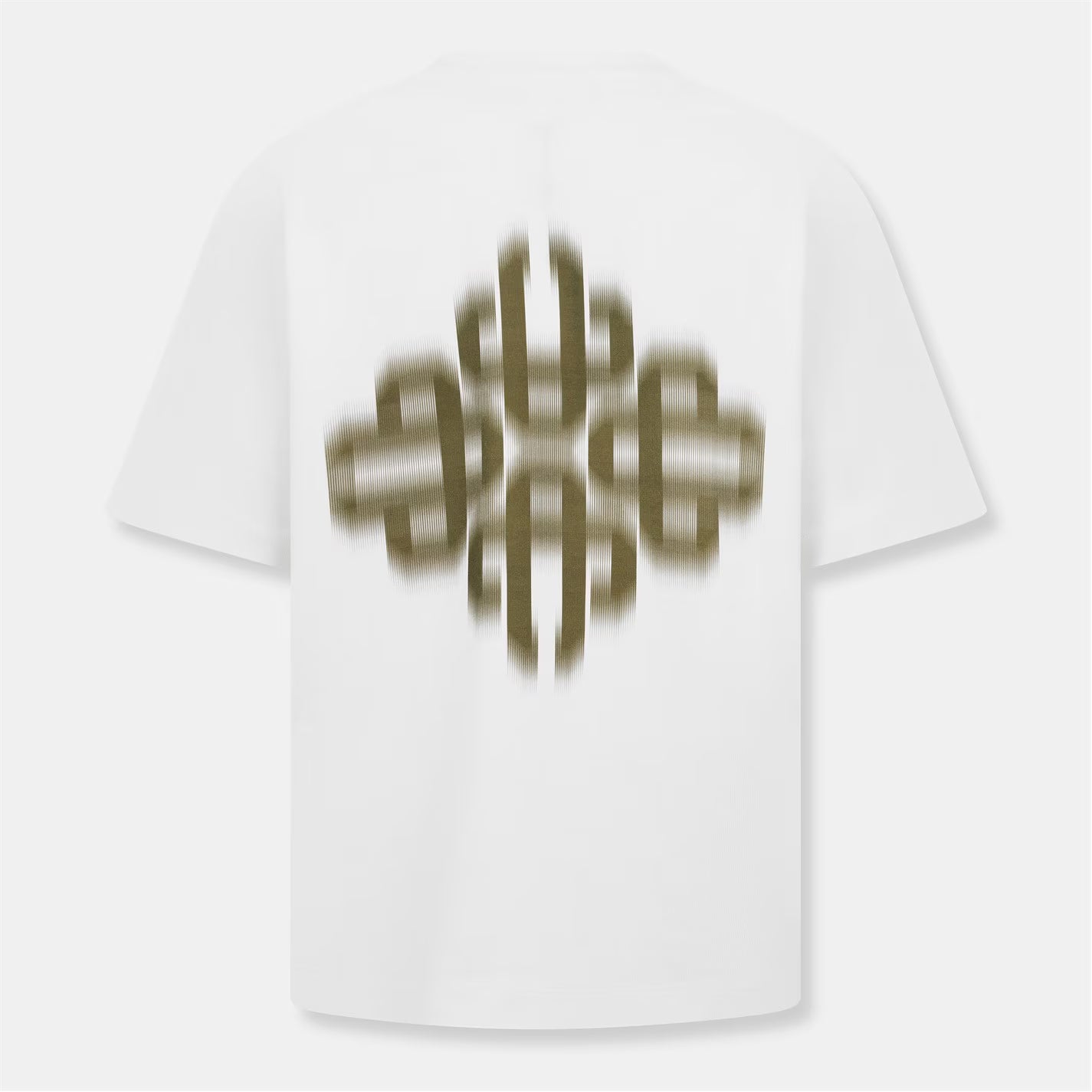 White Mens Blurred Graphic Emblem T-Shirt