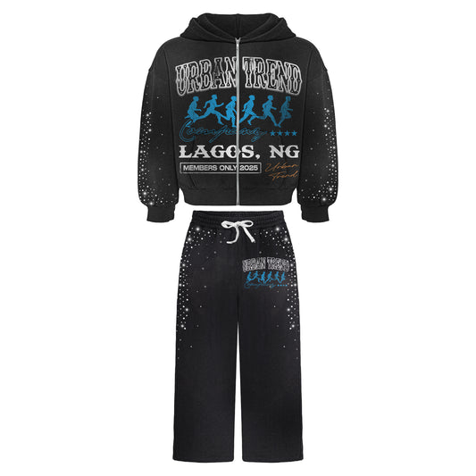 Lagos Trendsetter Zip-Up Oversized Washed Hoodie Set