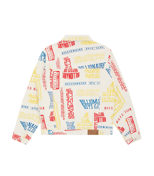 SIGNAGE DENIM JACKET - WHITE