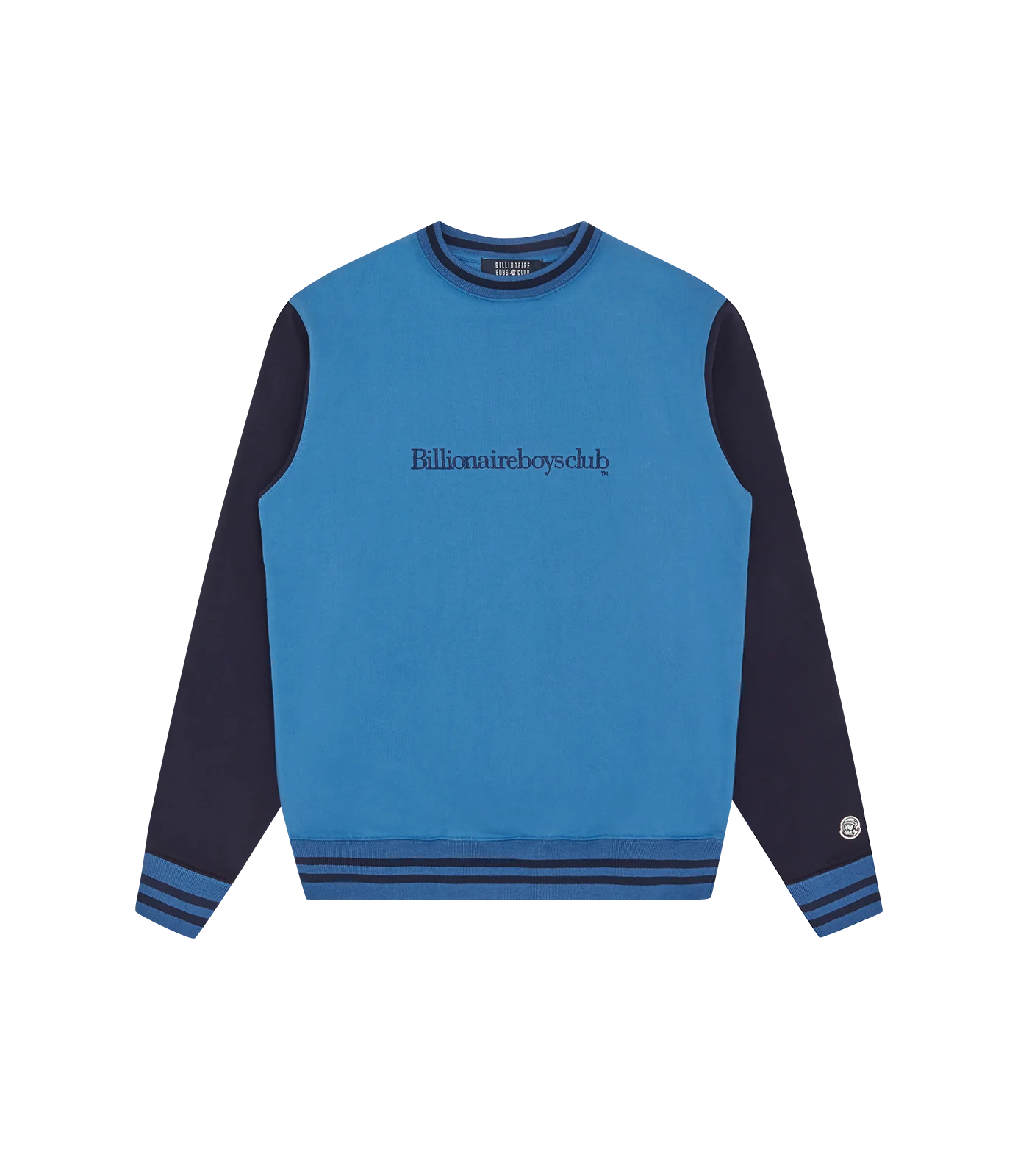 SERIF LOGO COLOURBLOCK CREWNECK - BLUE/NAVY