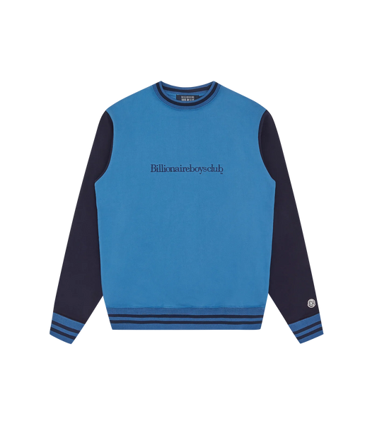 SERIF LOGO COLOURBLOCK CREWNECK - BLUE/NAVY