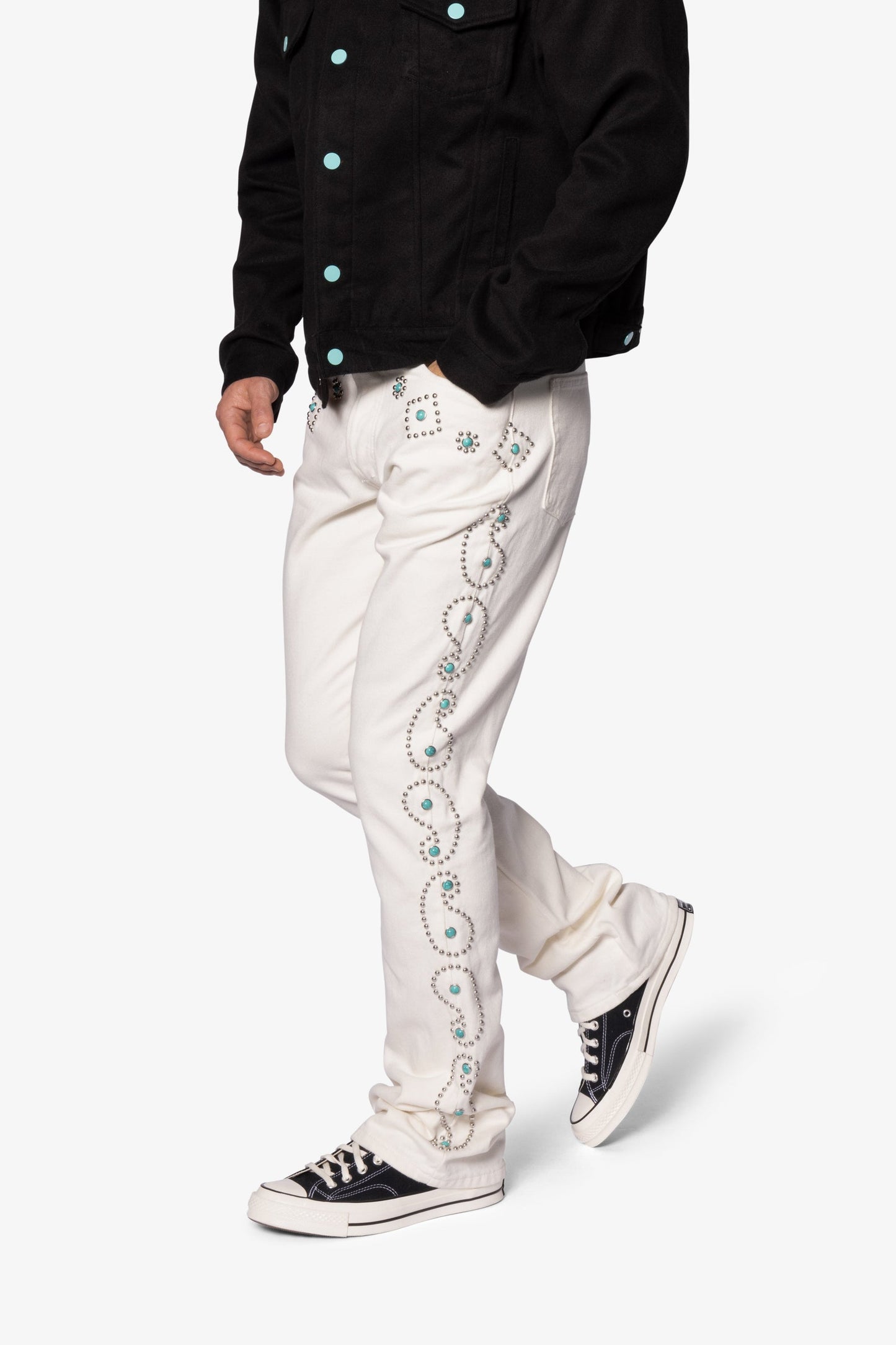 B660 PAISLEY STUD FLARE PANTS