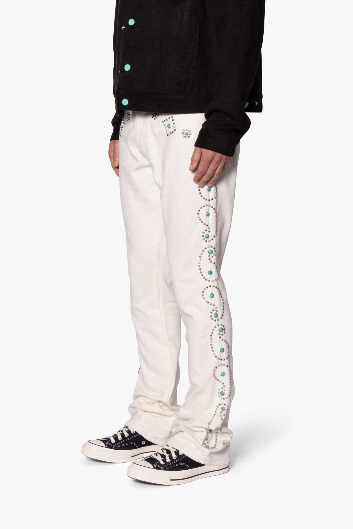 B660 PAISLEY STUD FLARE PANTS