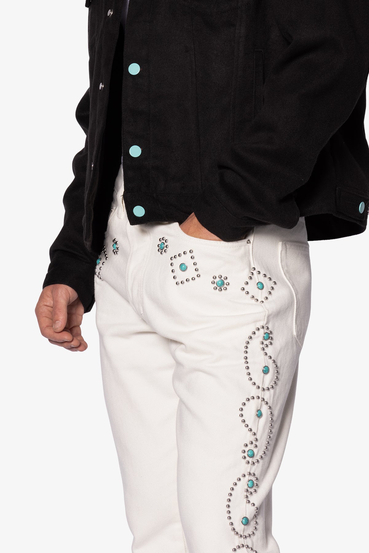 B660 PAISLEY STUD FLARE PANTS