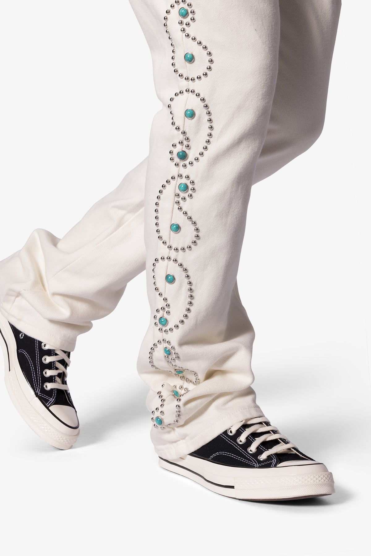 B660 PAISLEY STUD FLARE PANTS