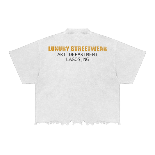 Street Luxe Angel Distressed Tee - White