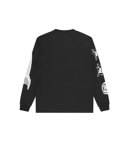 SPACE TRAVEL LS T-SHIRT - BLACK